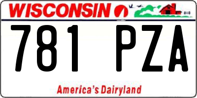 WI license plate 781PZA