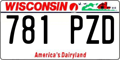 WI license plate 781PZD