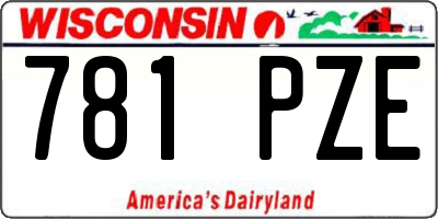 WI license plate 781PZE