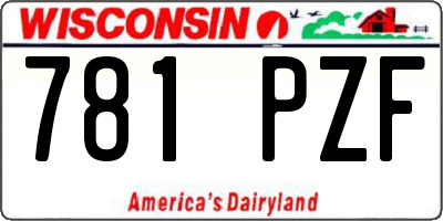 WI license plate 781PZF
