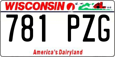 WI license plate 781PZG