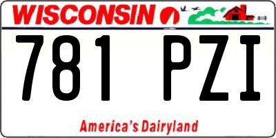 WI license plate 781PZI