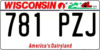 WI license plate 781PZJ