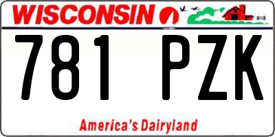 WI license plate 781PZK