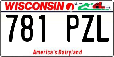 WI license plate 781PZL