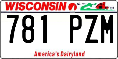 WI license plate 781PZM