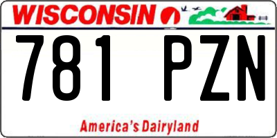 WI license plate 781PZN