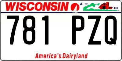 WI license plate 781PZQ