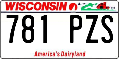 WI license plate 781PZS