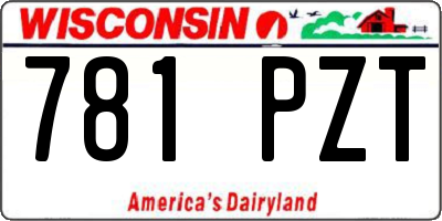 WI license plate 781PZT