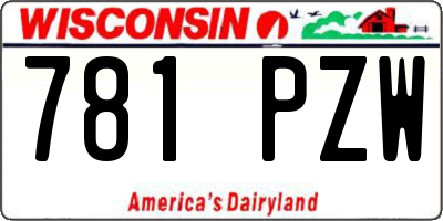 WI license plate 781PZW