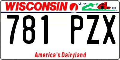 WI license plate 781PZX