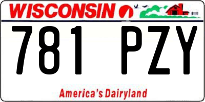 WI license plate 781PZY