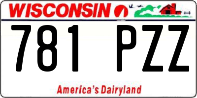 WI license plate 781PZZ