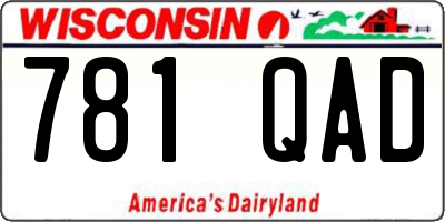 WI license plate 781QAD