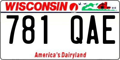 WI license plate 781QAE