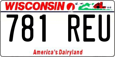 WI license plate 781REU