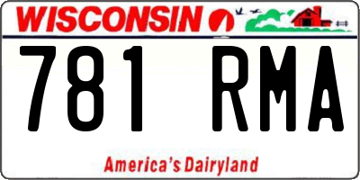 WI license plate 781RMA