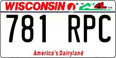 WI license plate 781RPC
