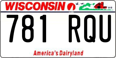 WI license plate 781RQU