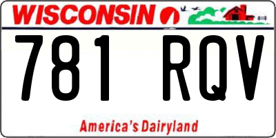 WI license plate 781RQV