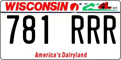WI license plate 781RRR