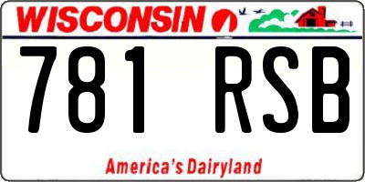 WI license plate 781RSB