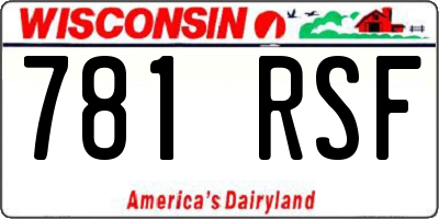 WI license plate 781RSF