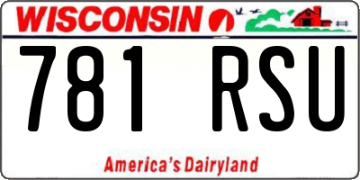 WI license plate 781RSU