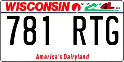 WI license plate 781RTG
