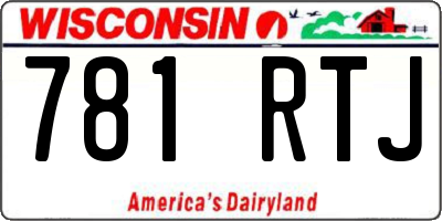 WI license plate 781RTJ