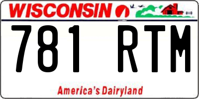 WI license plate 781RTM