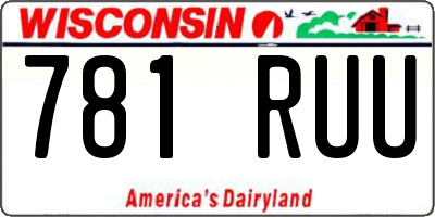 WI license plate 781RUU