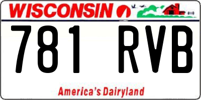WI license plate 781RVB