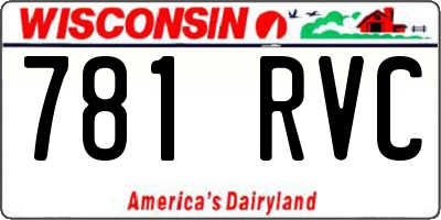 WI license plate 781RVC