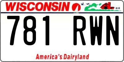 WI license plate 781RWN