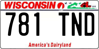 WI license plate 781TND