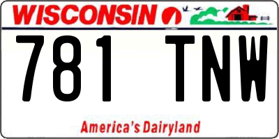 WI license plate 781TNW