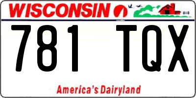 WI license plate 781TQX