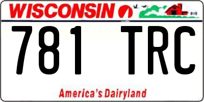 WI license plate 781TRC