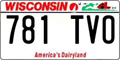 WI license plate 781TVO
