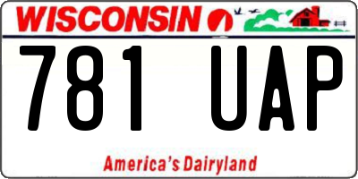 WI license plate 781UAP
