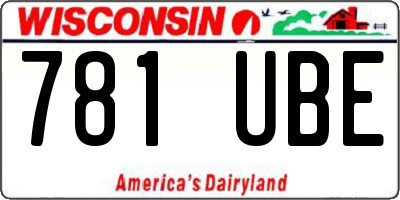 WI license plate 781UBE