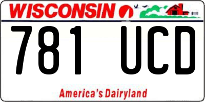 WI license plate 781UCD