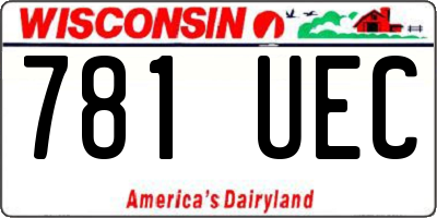 WI license plate 781UEC
