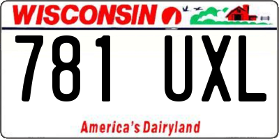 WI license plate 781UXL
