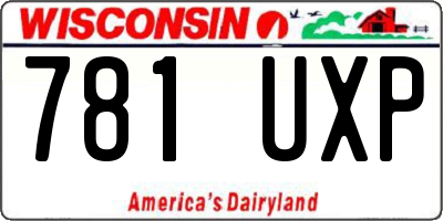 WI license plate 781UXP