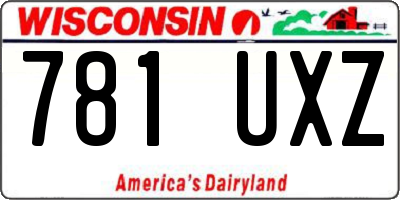 WI license plate 781UXZ