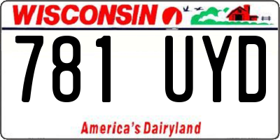 WI license plate 781UYD