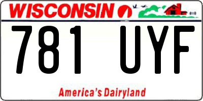 WI license plate 781UYF